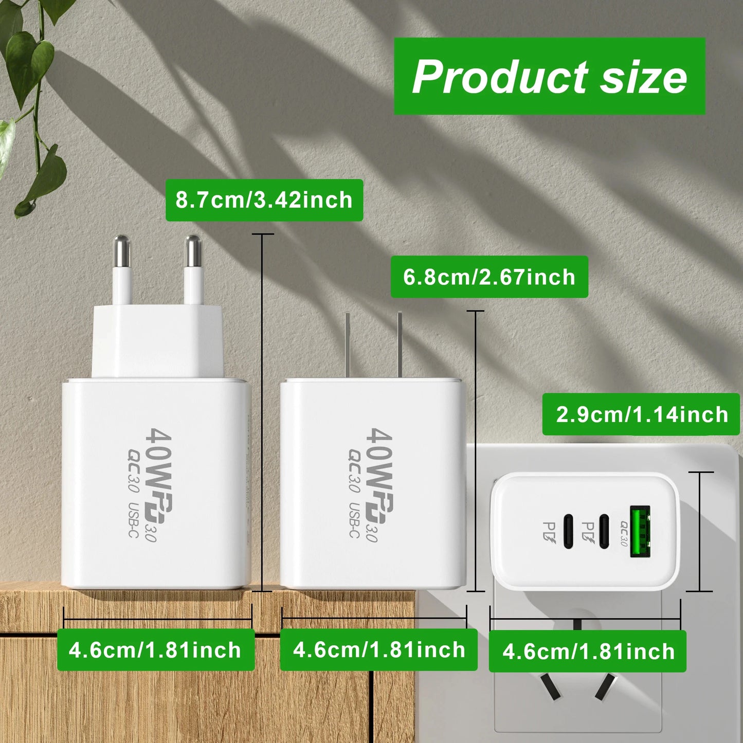 USB Fast Charger 3Ports