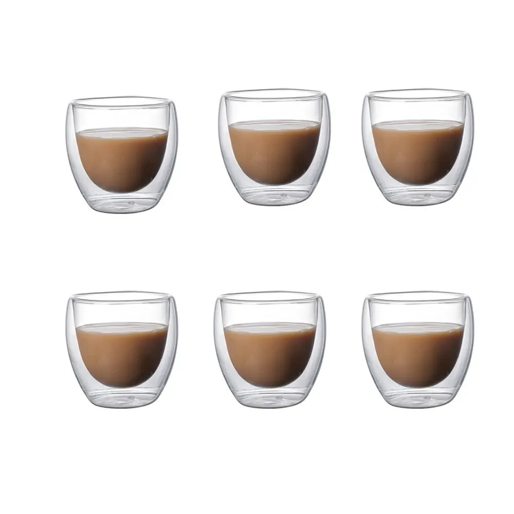 6 Pack Espresso Cups Double Wall